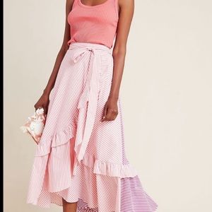 Anthropologie seersucker maxi skirt